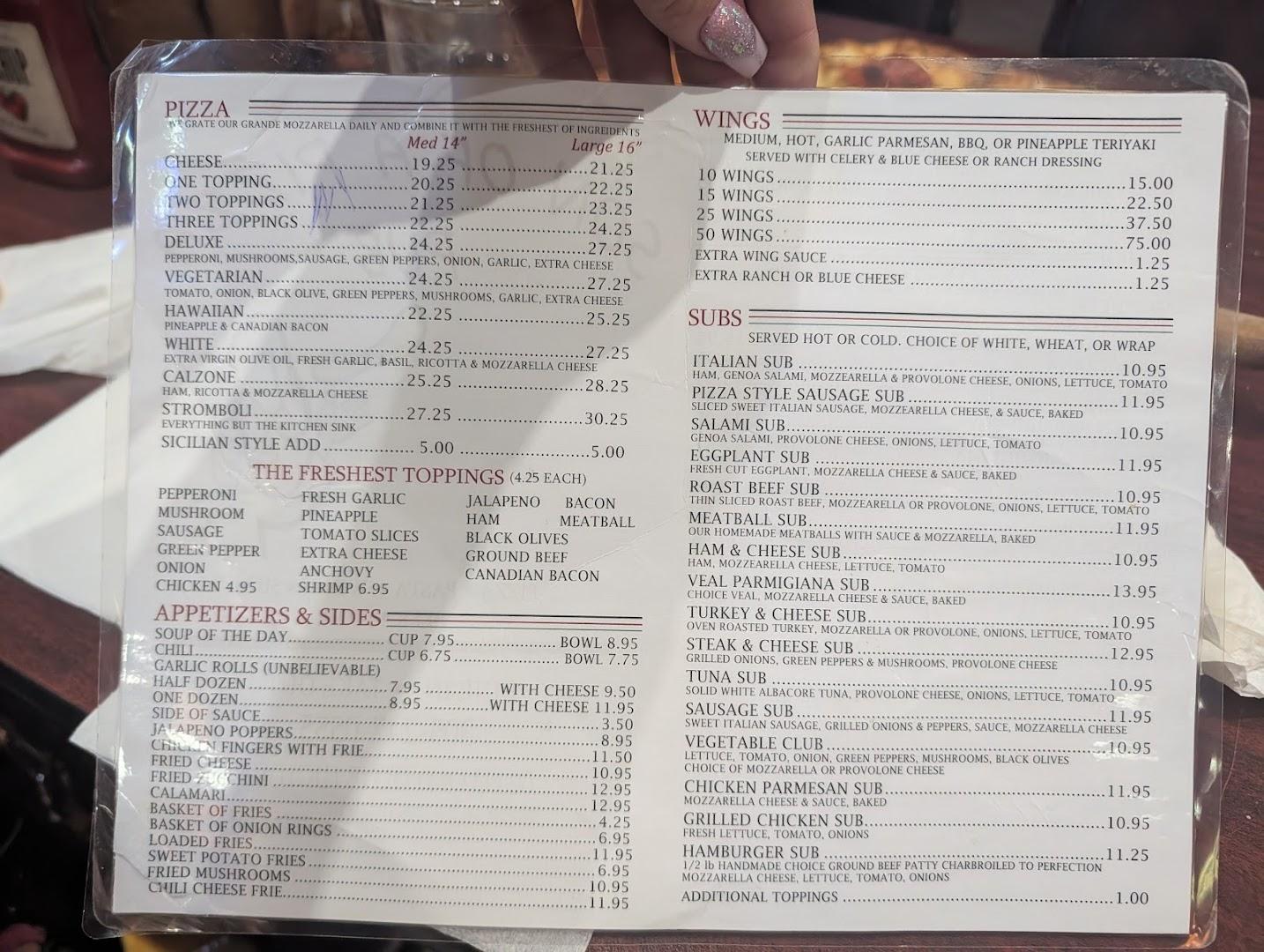 Son of a Pizza Menu image 1